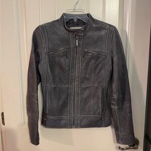 Michael Kors Charcoal Leather Jacket